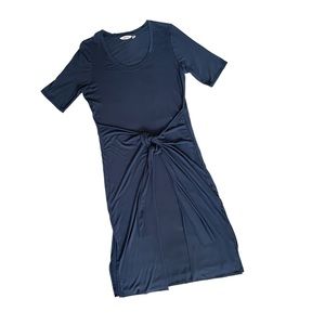 Athleta “In A Twist” Comfy Tie Wrap T-Shirt Dress, Navy Blue, Medium